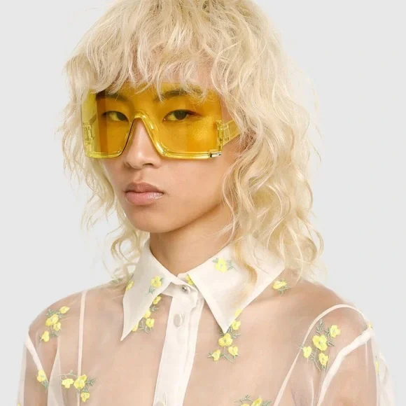 Gucci Strass Horsebit Sunglasses‎ Shield Tinted Glasses Vintage Y2K 2000s Orange Vintage y2k gucci sunglasses - Gem main image 4